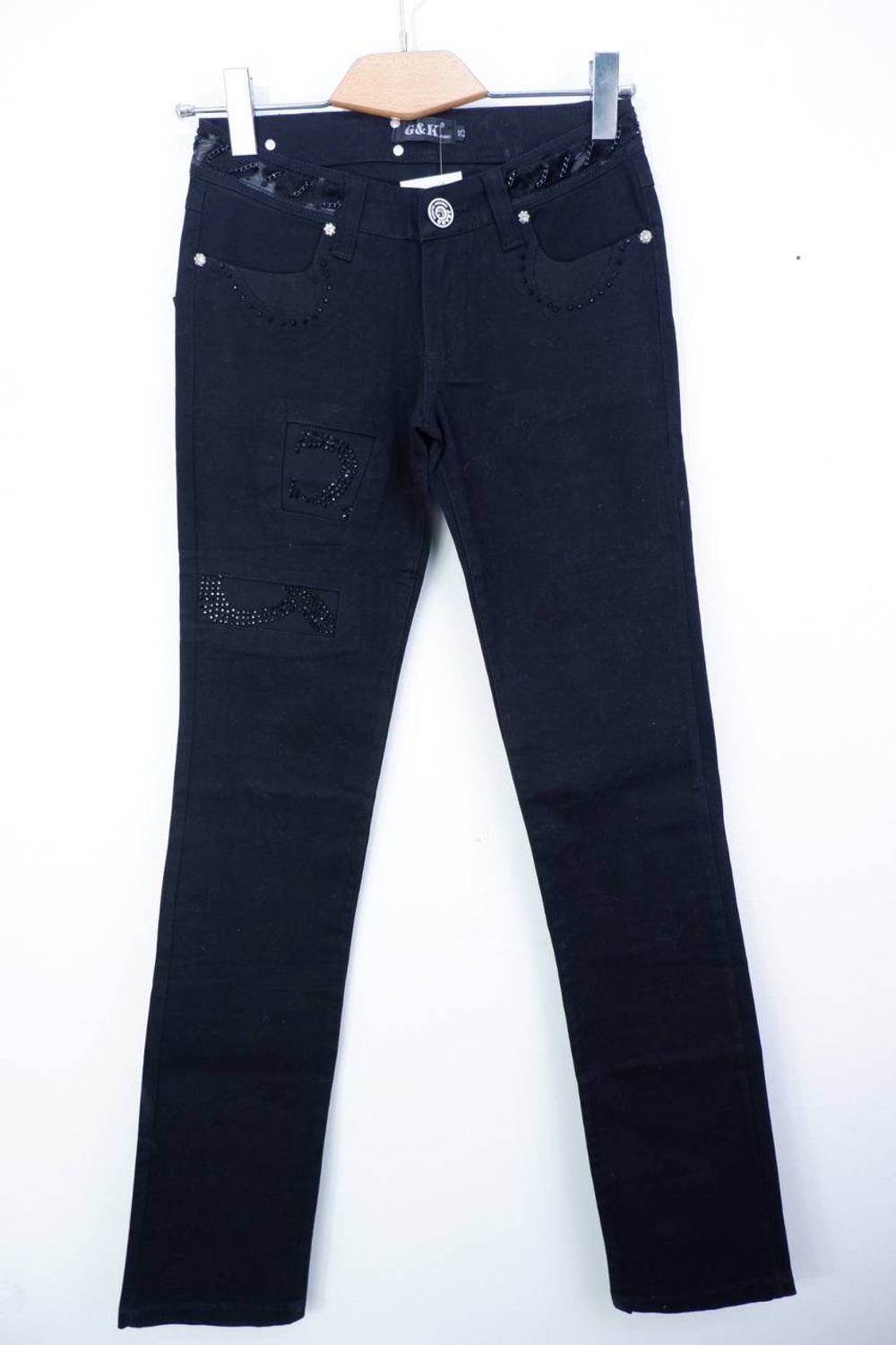 Джинсы с интересными элементами в отделке, маркировка 25, на 40-42 размер