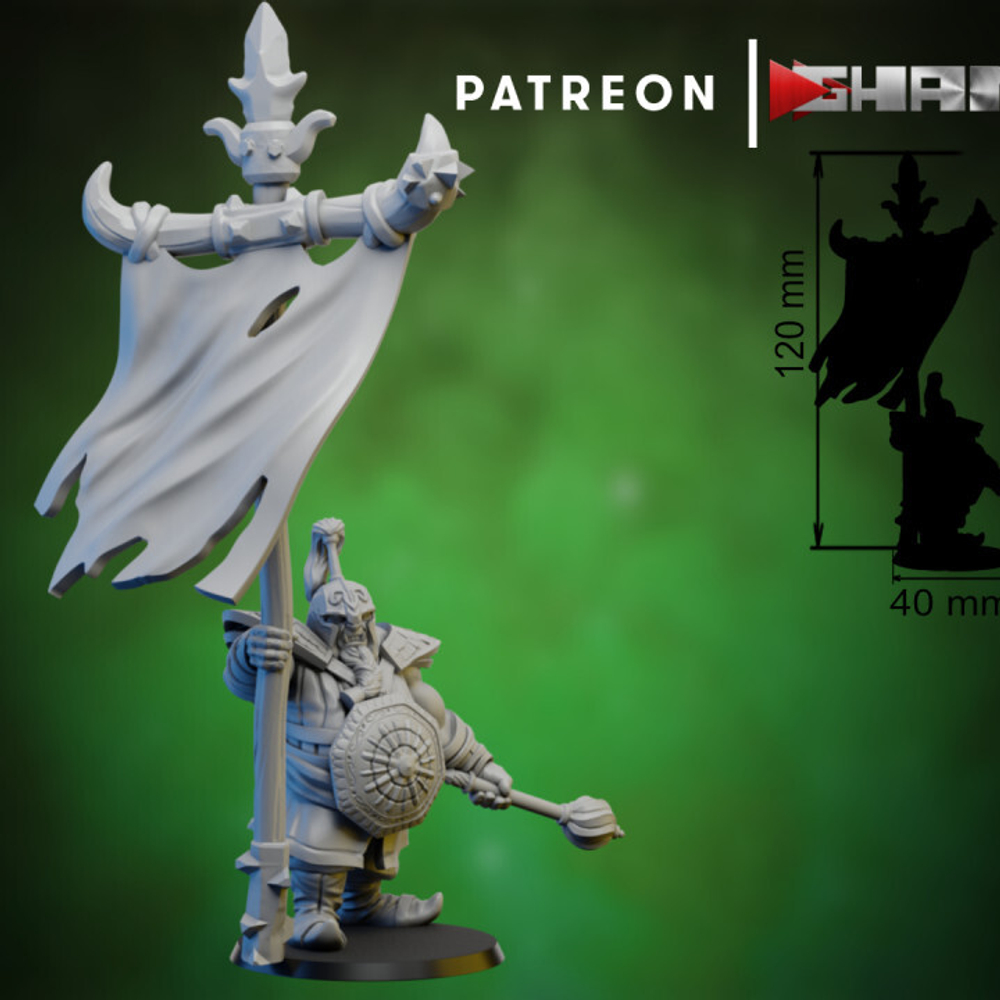 Grand Alliance Destruction Ogor Mawtribes Ogre Kingdoms Ogor Gluttons Воин огр №7 знаменосец миниатюра для dnd, днд, pathfinder, фентези, Настольная игра, НРИ, Варгейм, РПГ
