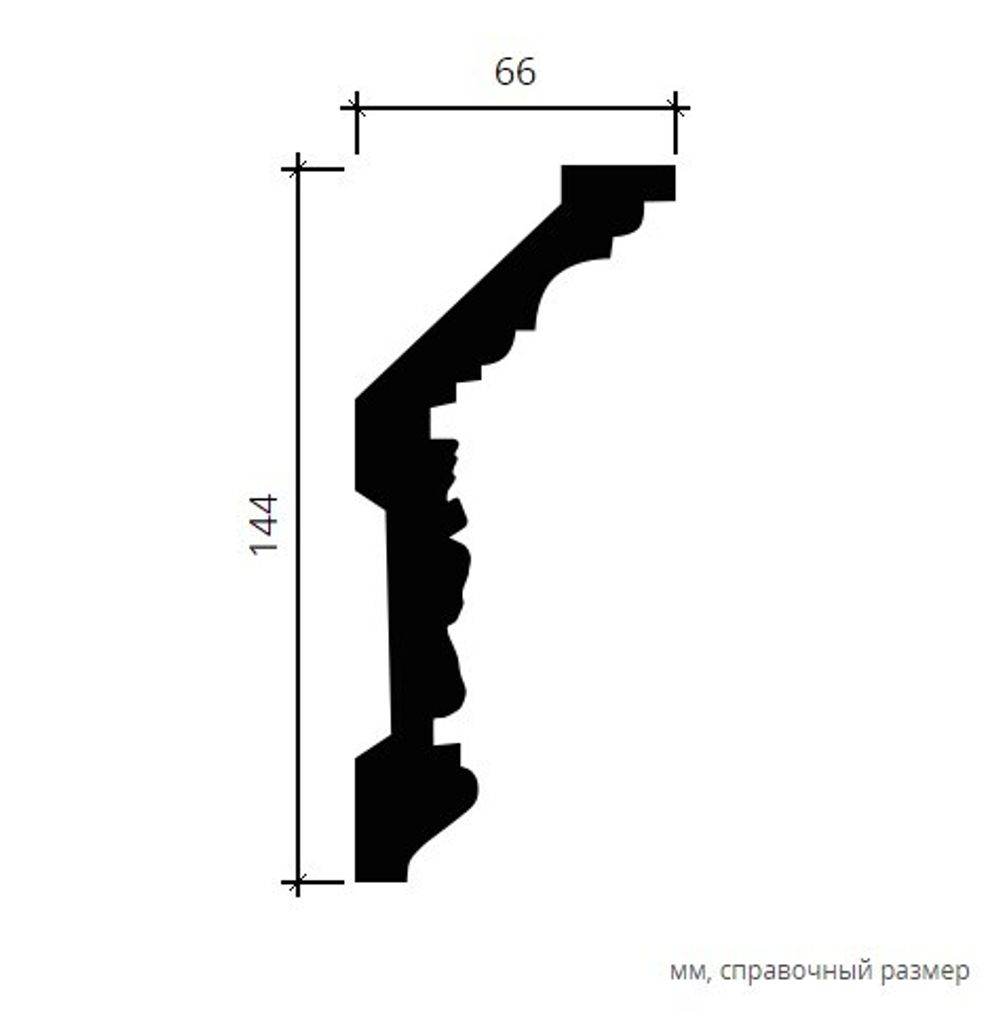 Карниз пенополиуретан, 2000x66x144 мм