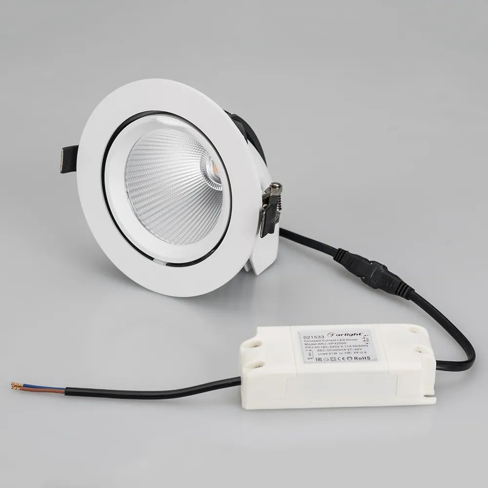 Светильник LTD-EXPLORER-R130-20W Warm3000 (WH, 38 deg) (Arlight, IP20 Металл, 3 года) 024031