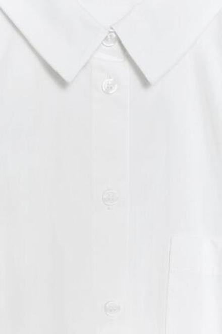 ZARA КОРОТКАЯ РУБАШКА-БАЛЛОН, БЕЛЫЙ