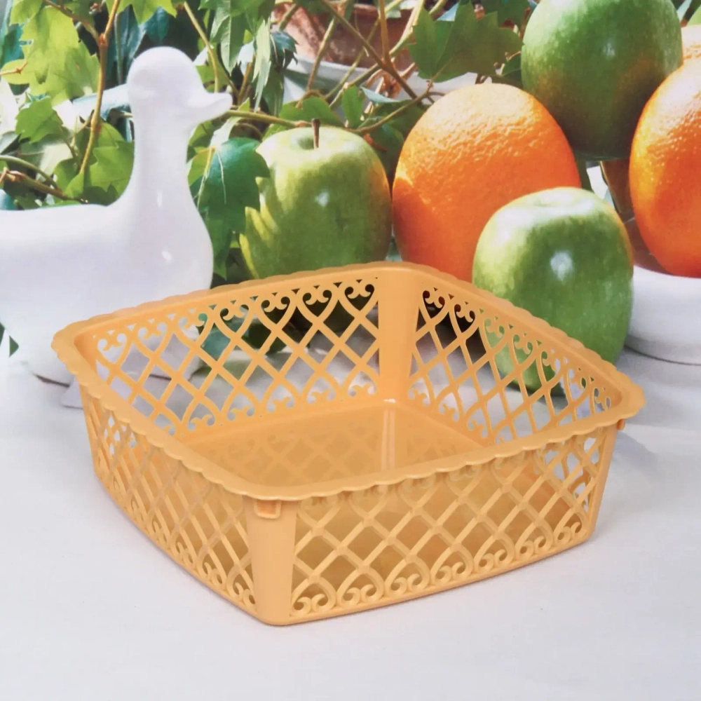 Сухарница пластиковая «Астория» 20*20*6,5см, облепиха