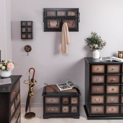 Банкетка Пандора 1 с обувницей Орех Оберджин Шоколад