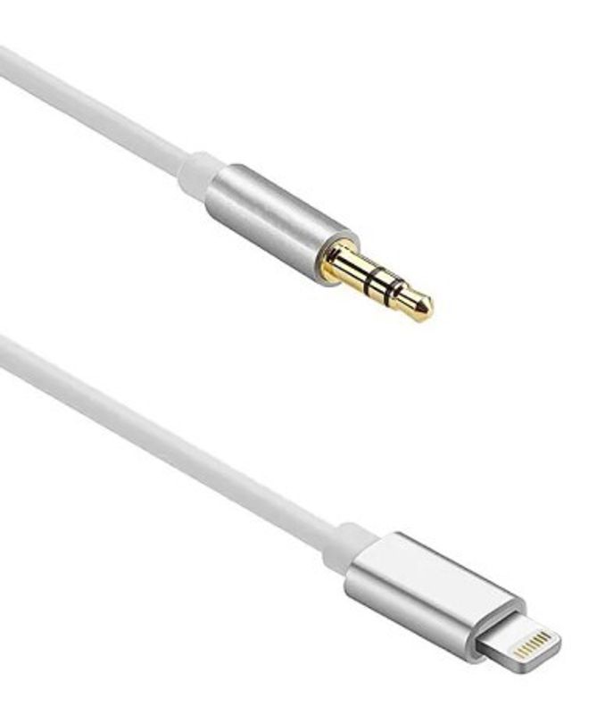 Аудио кабель GL-060, Lightning - 3.5 AUX, 1 м, белый