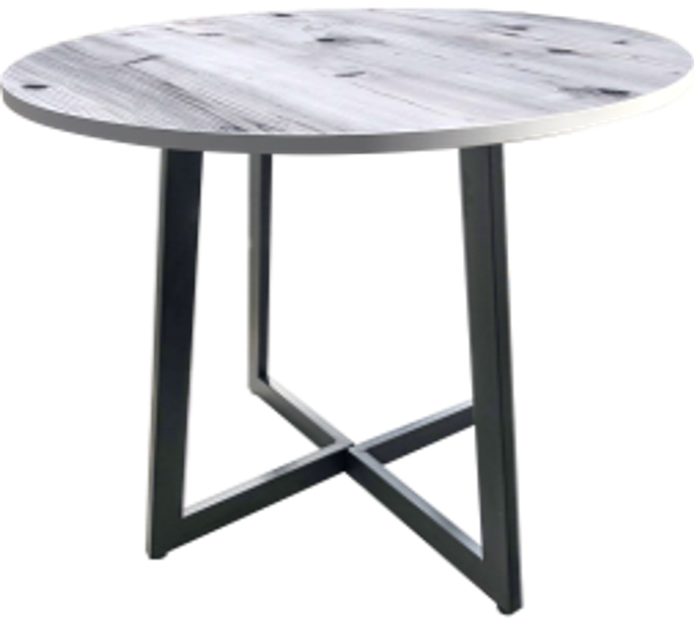 Стол Lerosco-03 (D 900) 3045 бетао , черный, опора черный RAL9005  LEROSCO