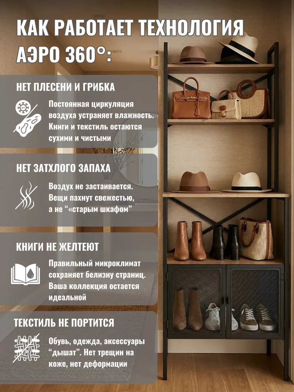 Стеллаж на кухню металлический с сетчатыми дверцами Brisel