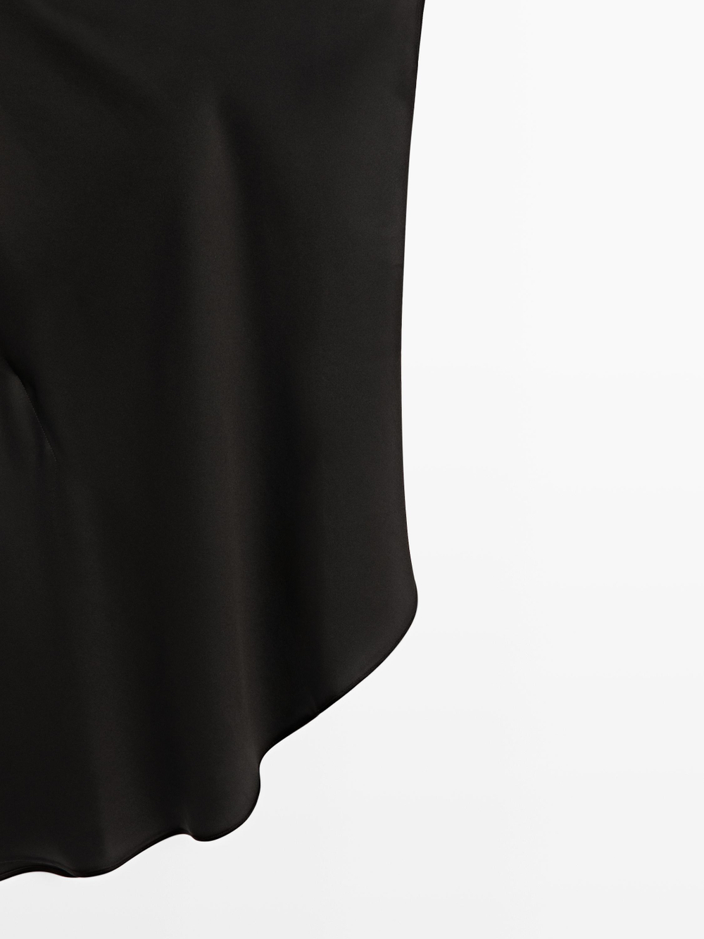 Massimo Dutti Асимметричный топ с атласной отделкой - Limited Edition, черный