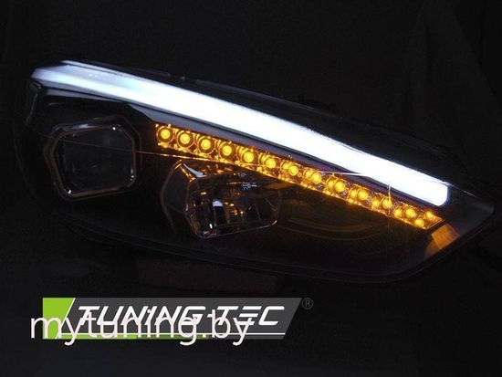Передние фары BLACK DRL LED для Ford Focus 3(III) FL