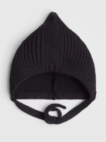 Чепчик для мальчика вязаный на завязках на осень