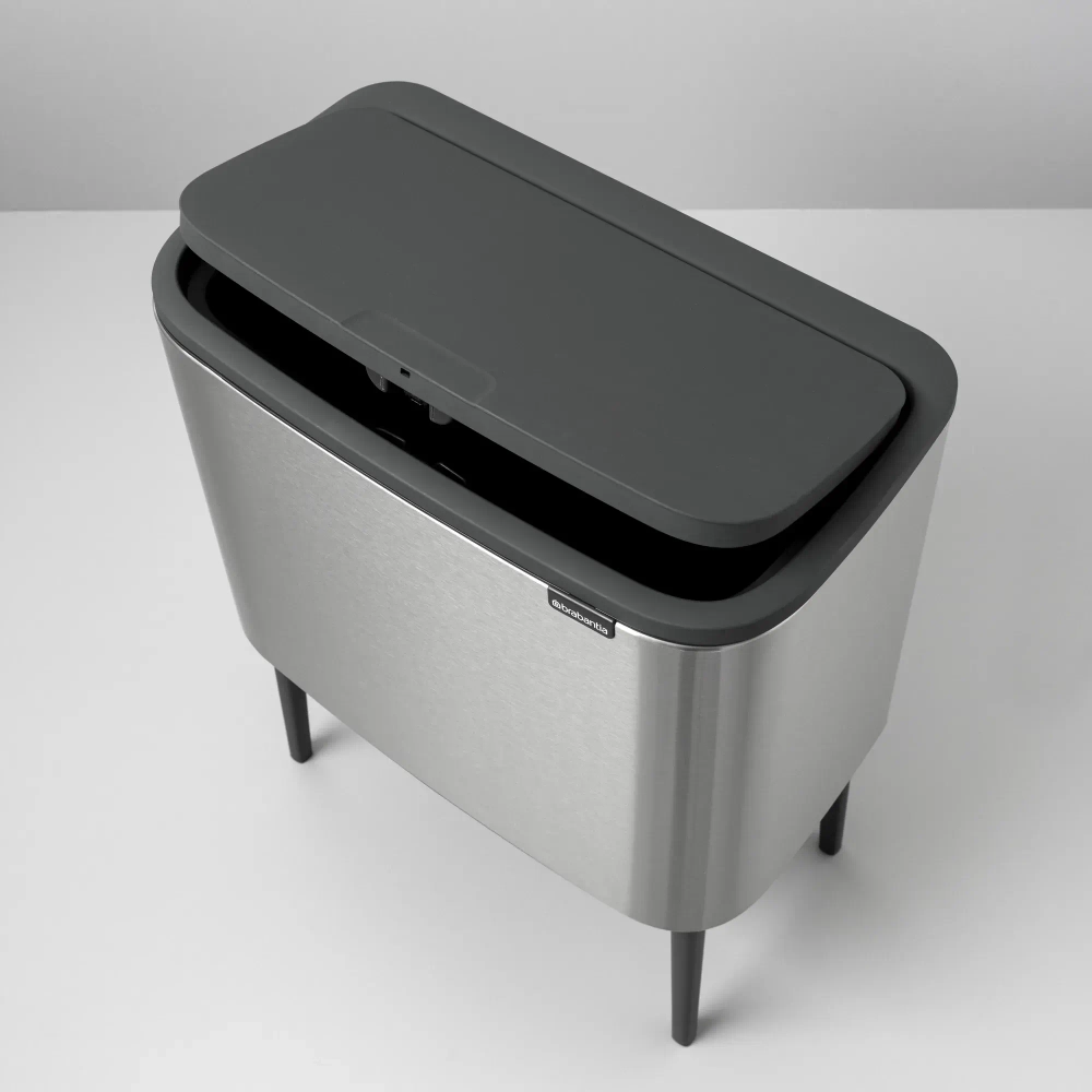 Brabantia Контейнер для мусора Bo Touch 11+23 л, матовое серебро