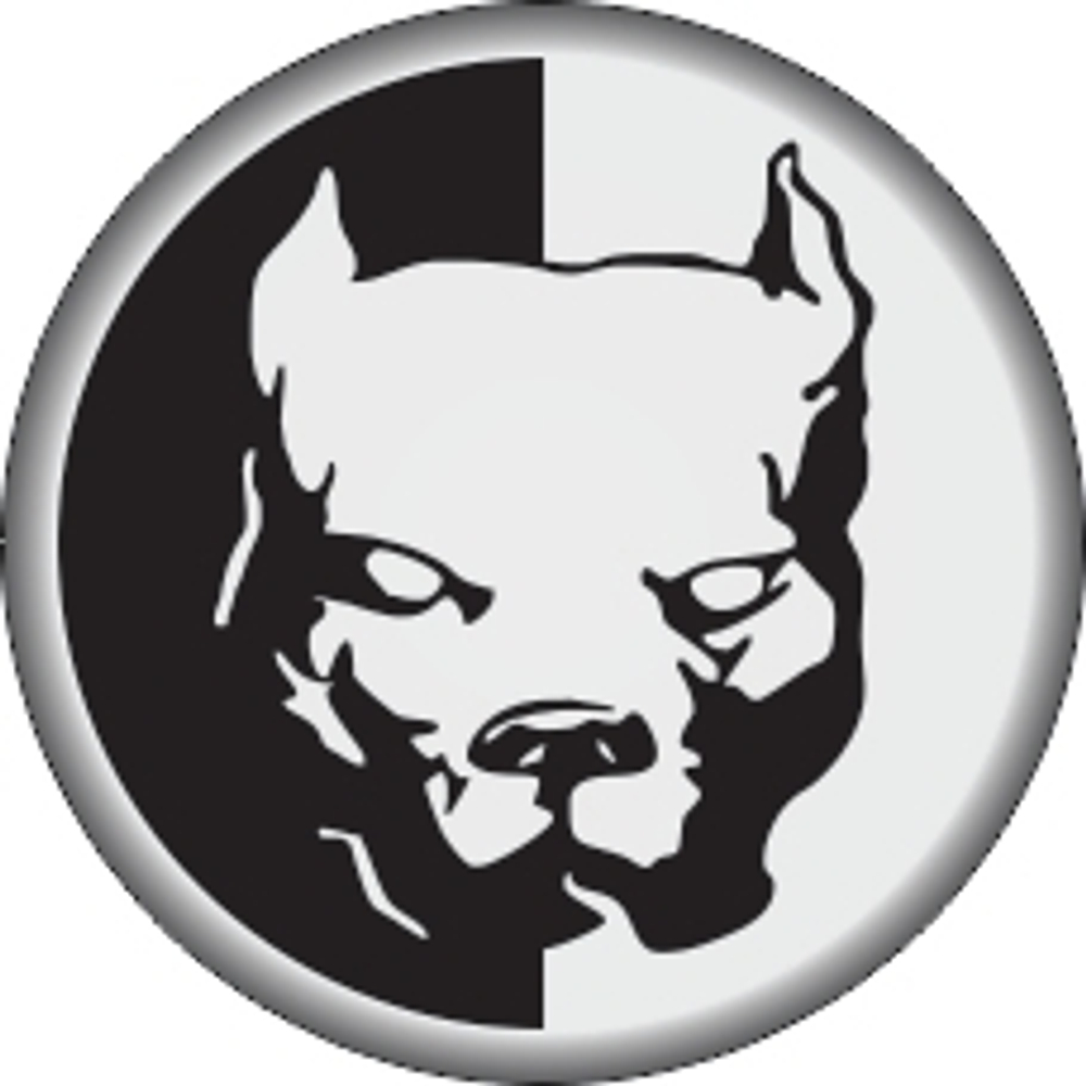 Наклейки  на колпаки D-6см - "Pitbull" (объемная) голографическая (черный фон) (кт4шт) 07760