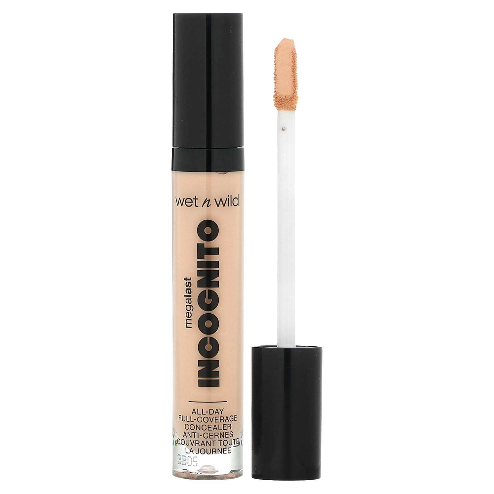 wet n wild, MegaLast Incognito, консилер для полного покрытия на весь день, светло-бежевый, 5,5 мл (0,18 жидк. унц.)