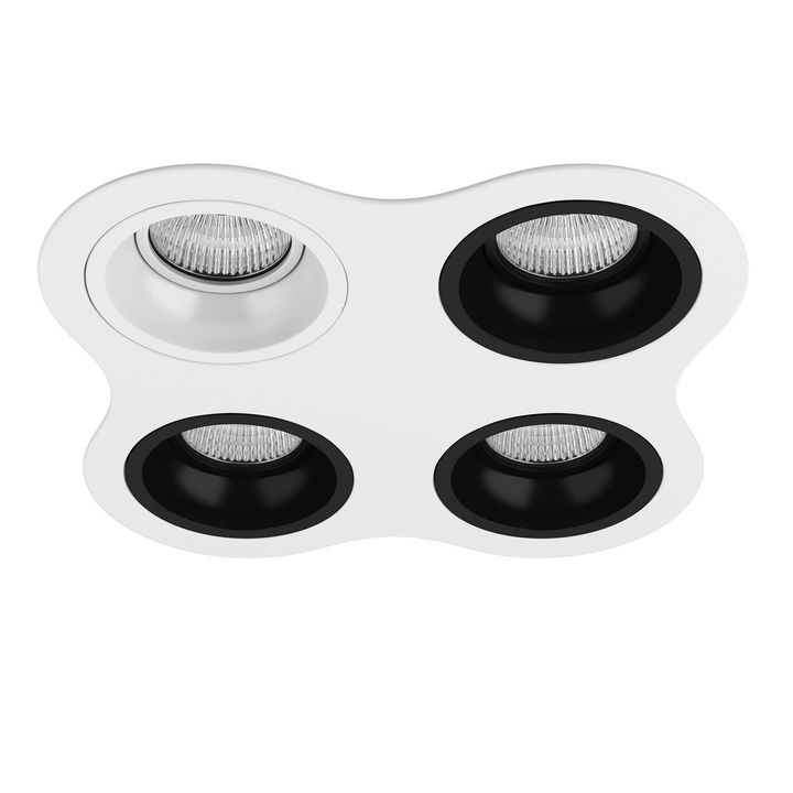 Комплект из светильников и рамки Lightstar Domino Round (214646+214606+214607+214607+214607) D64606070707