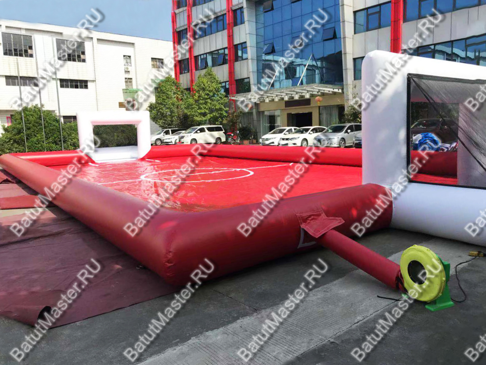 Надувной бассейн "Футбольное поле", красный 14*7*2.5 м