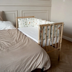 Кроватка детская Промтекс Мини ПЛК натуральный колесо