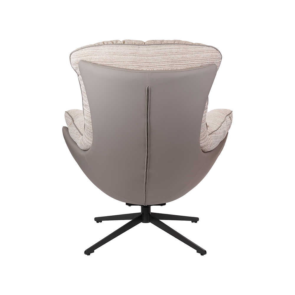 Кресло HUG серый в полоску, экокожа, шенилл