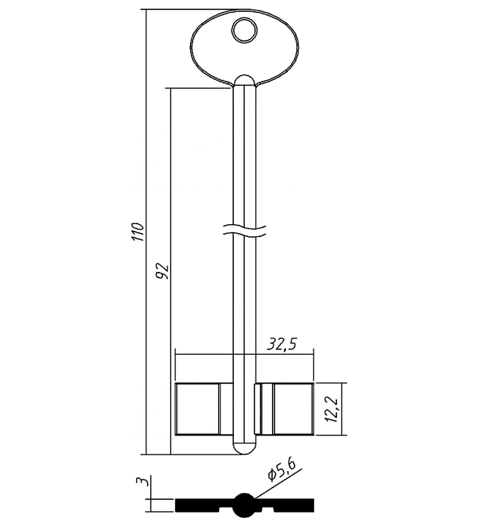 Сувальдный ключ TLU3D – заготовка 15407