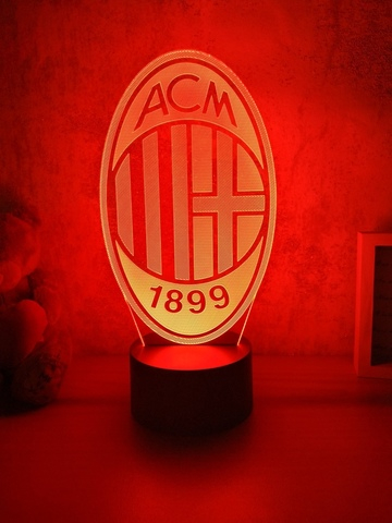 3D Светильник "AC Milan" (ФК Милан)