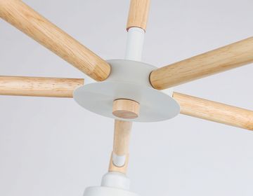 Подвесная люстра 5*E27 TR82208/5 WH/LW белый/светлое дерево Traditional Loft Ambrella