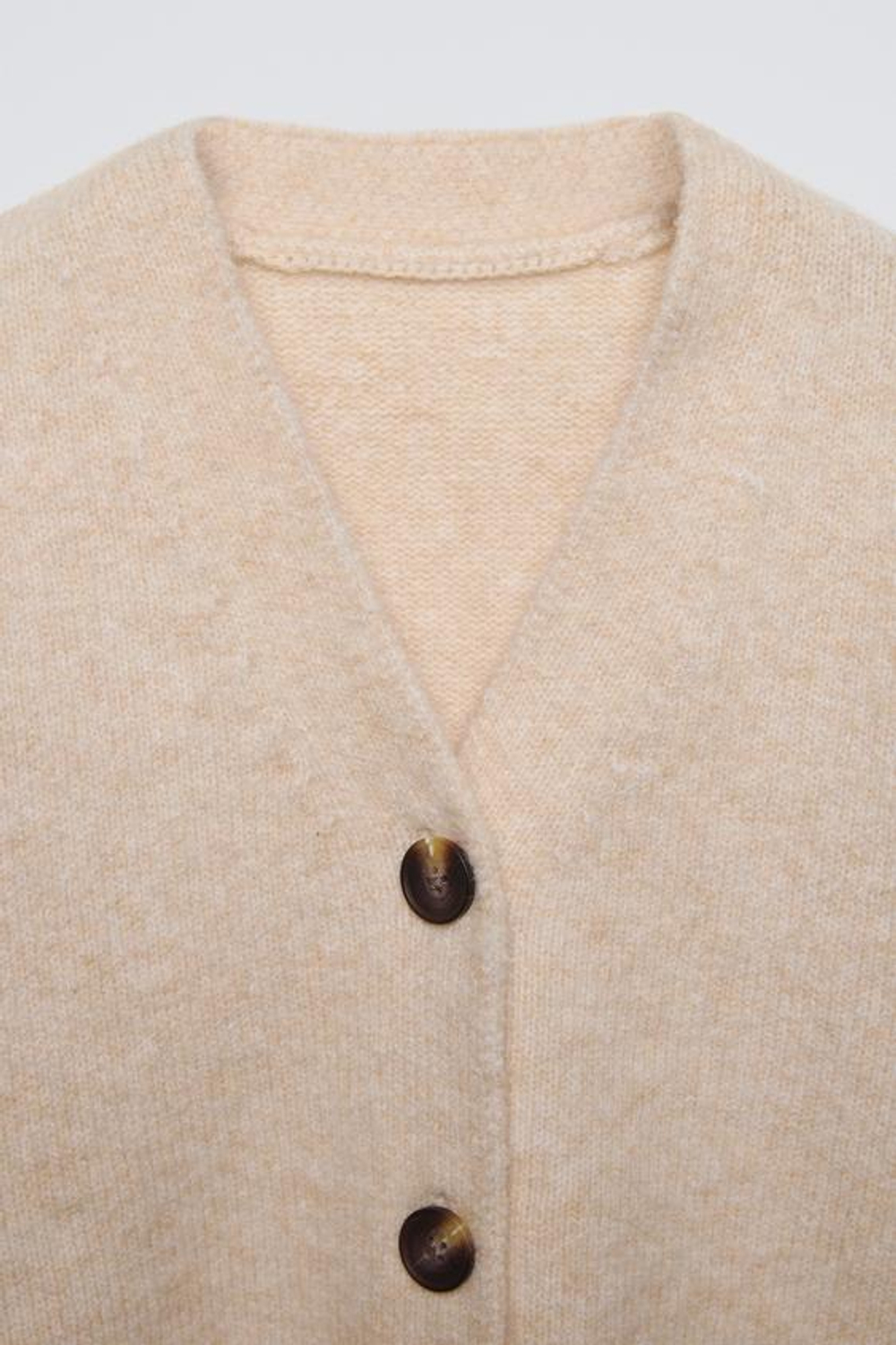 ZARA ОДНОТОННЫЙ КАРДИГАН, СВЕТЛО-БЕЖЕВЫЙ