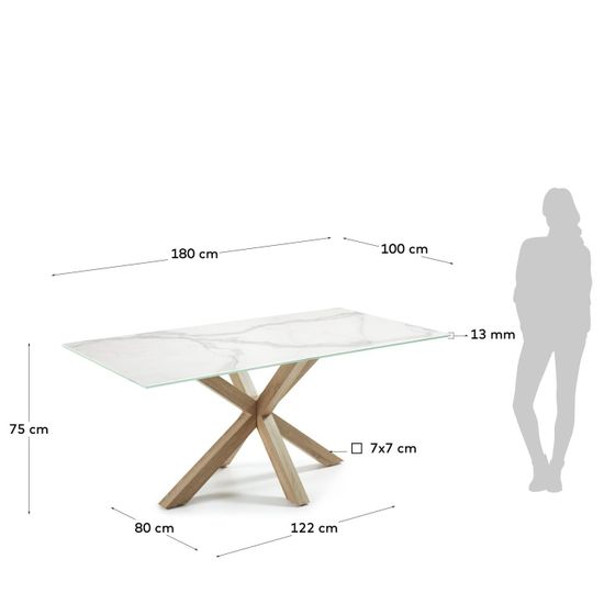 Стол Arya 180x100 керамика Kalos Blanco