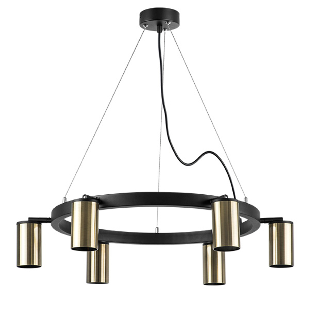 LR016316 Люстра RULLO 6х50W GU10 ЧЕРНЫЙ/БРОНЗА (571016+214431-6)