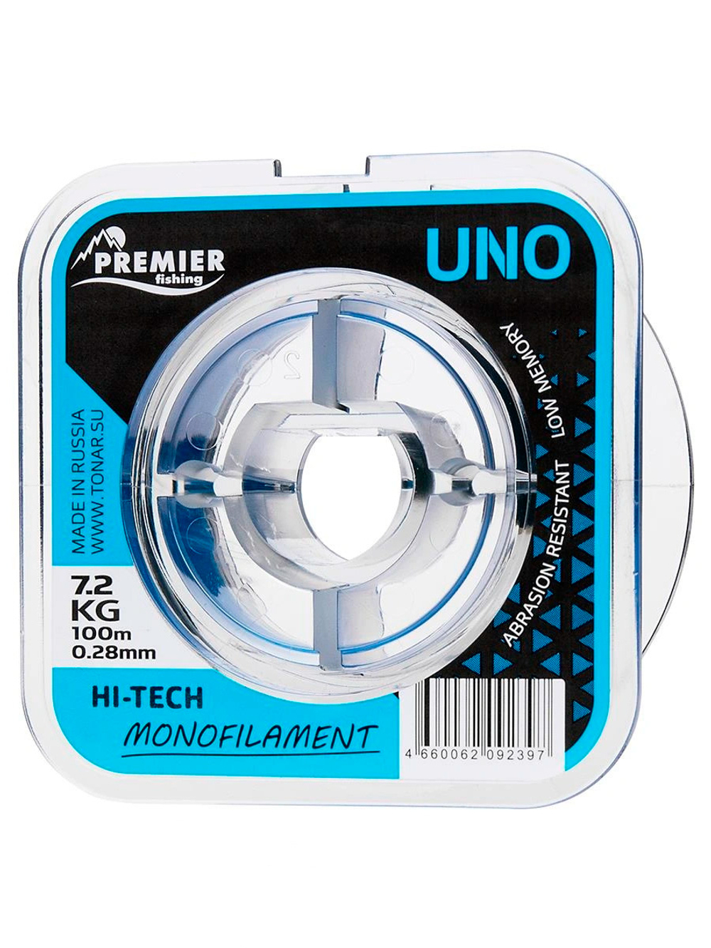 Леска для рыбалки Premier Fishing UNO Blue Nylon 0,35mm, 5 штук по 100м (PR-U-B-035-100)