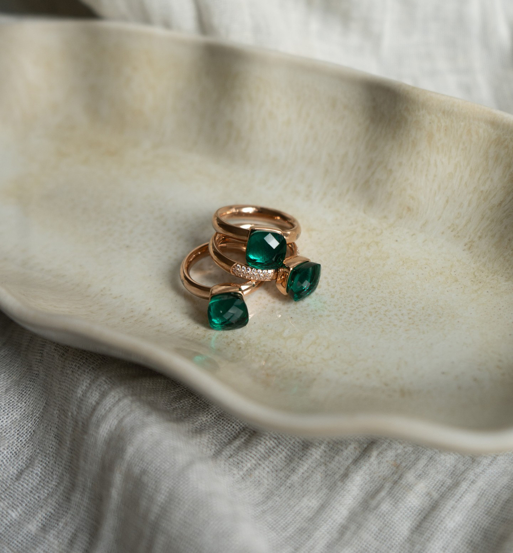 Кольцо Qudo Firenze emerald 18.5 мм 610461 G/RG размер 18,5