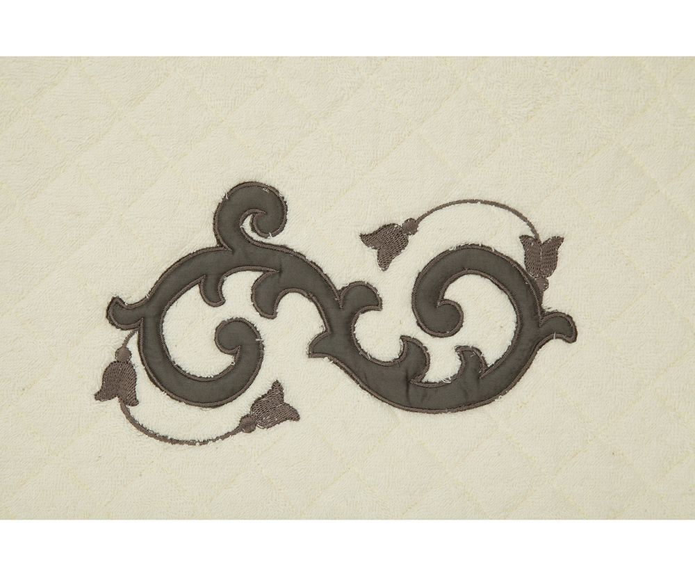 Коврик для ванной 60х90 Old Florence Ricciolo бежевый с коричневой аппликацией