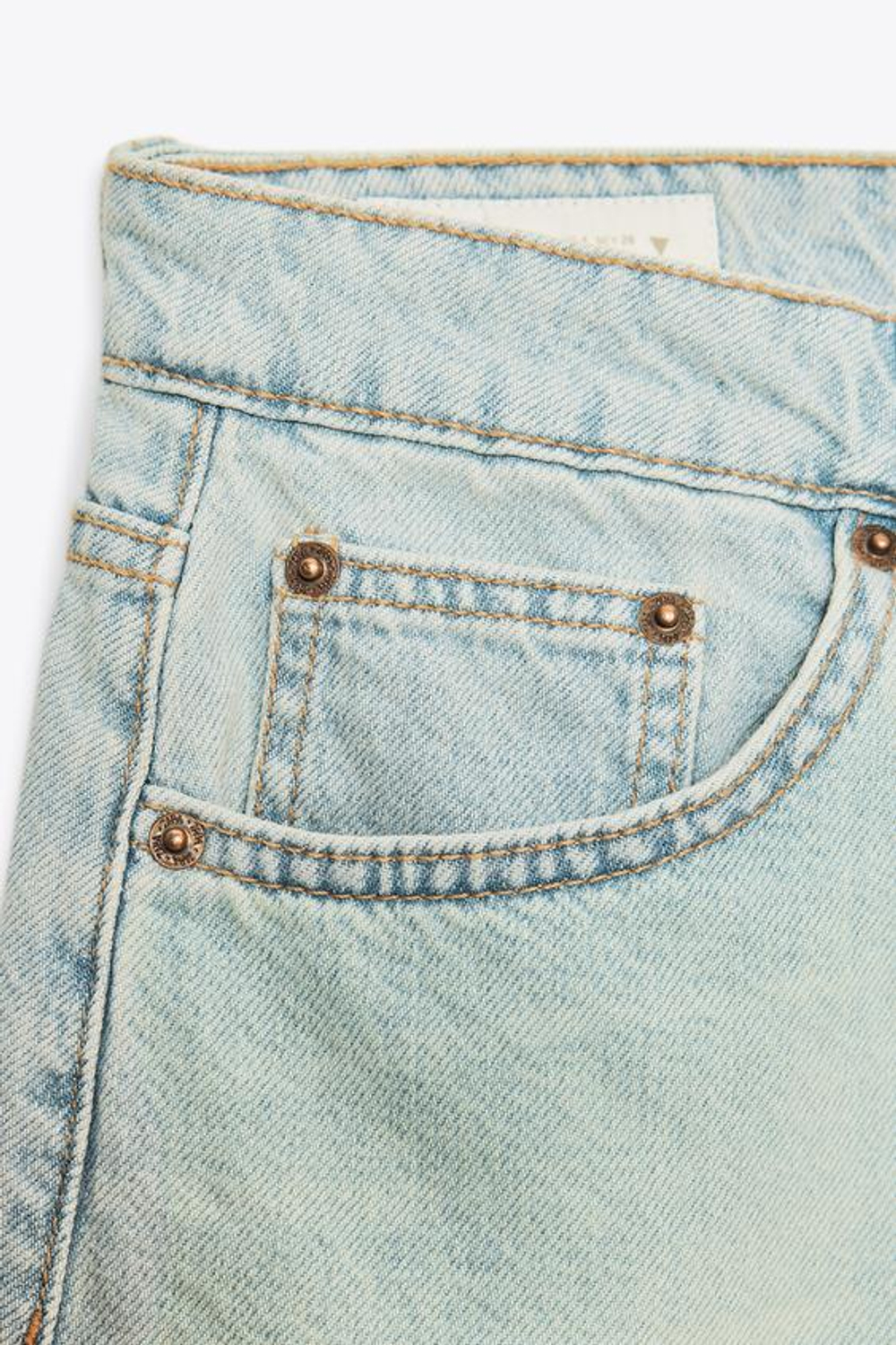 ZARА ДЖИНСОВЫЕ БЕРМУДЫ TRF СО СРЕДНЕЙ ПОСАДКОЙ, ГОЛУБОЙ