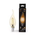 Лампа Gauss LED Filament Свеча на ветру 5W E14 400 lm  2700K  Golden 104801005