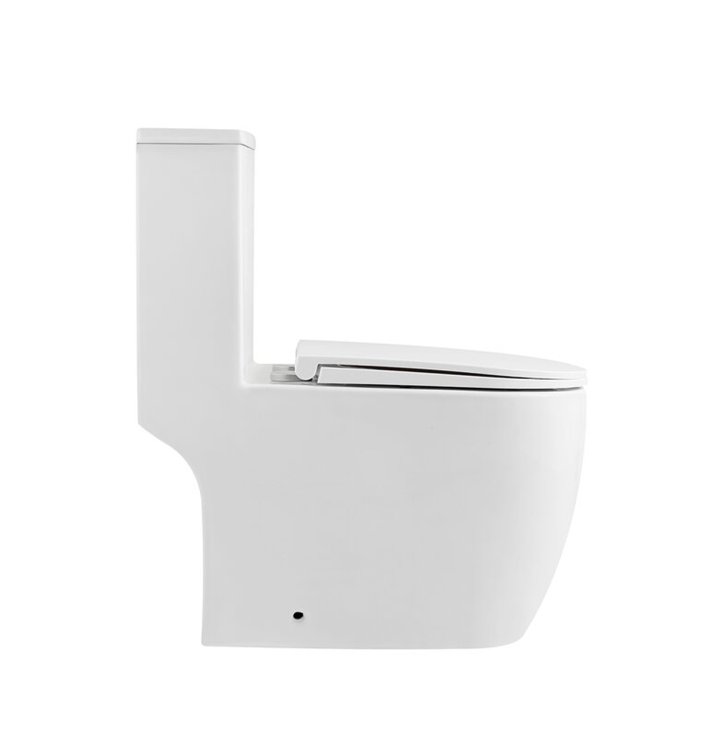 Унитаз напольный Grossman Classic GR-4484SQ (700х385х745) безободковый,белый,моноблок с тонкой крышкой,микролифт,смыв торнадо,1 мест