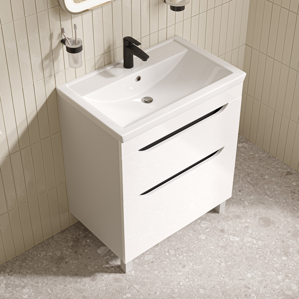 Тумба с умывальником IDDIS Ray, напольная, 70 см, белый, RAY70WFi95K