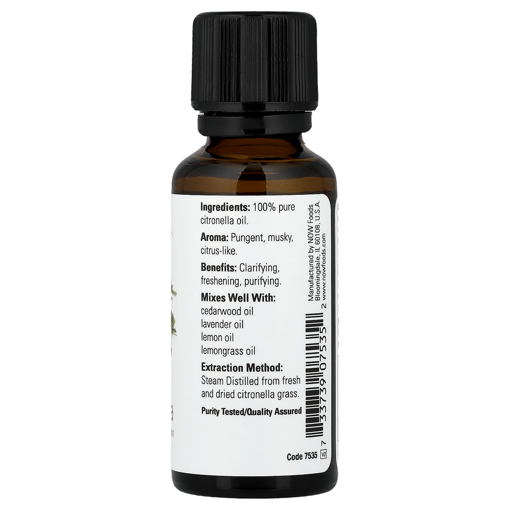 NOW Foods, Эфирные масла, цитронелла, 30 мл (1 жидкая унция)