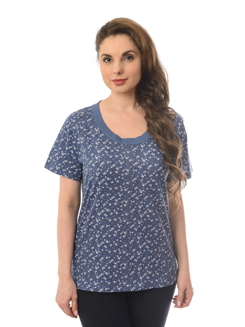 Футболка Ф-025/индигоцветочек