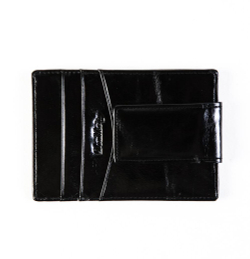 Маленький мужской чёрный кошелёк-карточница (картхолдер) из натуральной кожи DoubleCity 201803-YPA