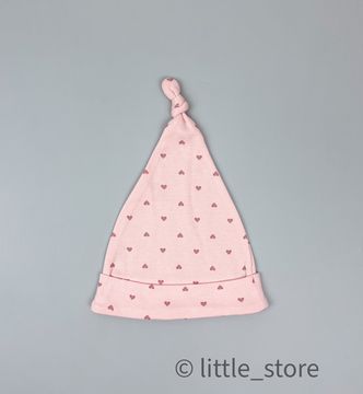 Шапка однослойная "Зайчики и сердечки" светло-розовый
