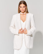 Кардиган из премиального твида с отделкой жемчугом