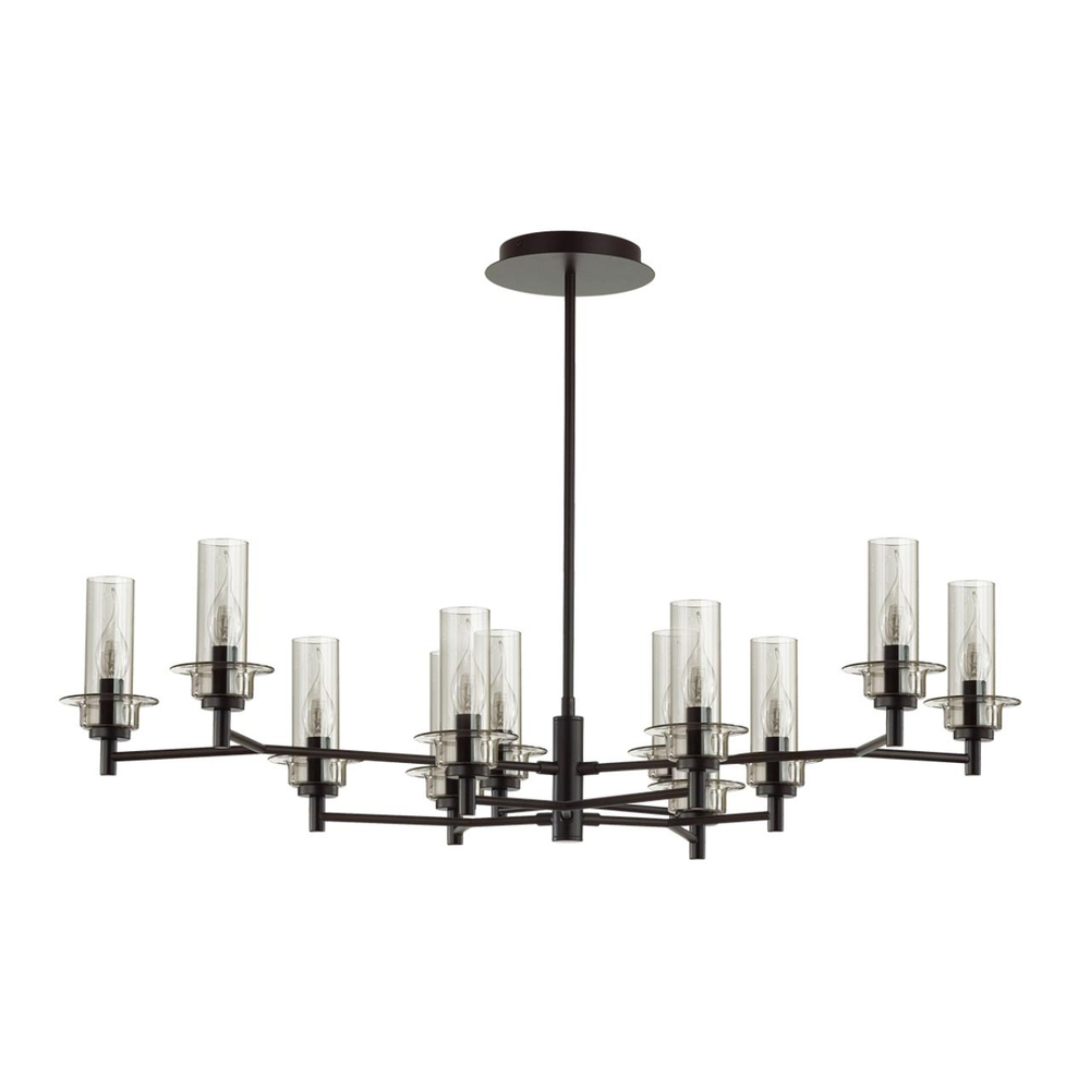 6555/12C CLASSI LN26 100 черный/дымчатый/металл/стекло Люстра потолочная E14 12*40W 220V MADONNA