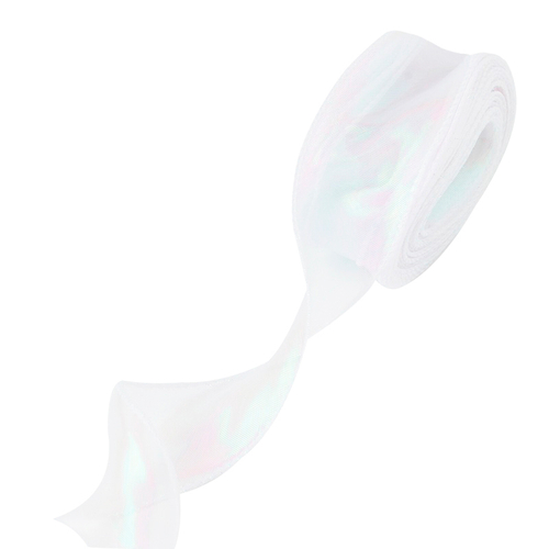Лента Органза с леской, Белый, Хамелеон 4 см К