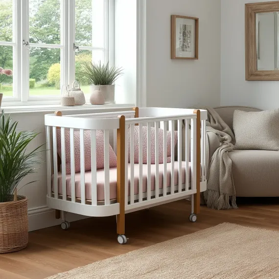 Детская кроватка с продольным маятником Гандылян Молли Белая