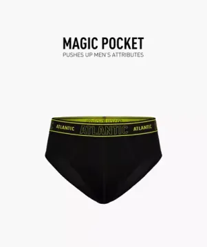 Мужские трусы слипы спорт Magic Pocket Atlantic MP-1569, черные