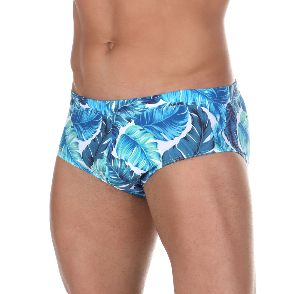 Мужские плавки с принтом в виде листьев Doreanse (Размер: L) (Цвет: синий)