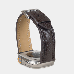 Ремешок для Apple Watch Ultra 49mm из кожи сафьяно, темно-коричневого цвета