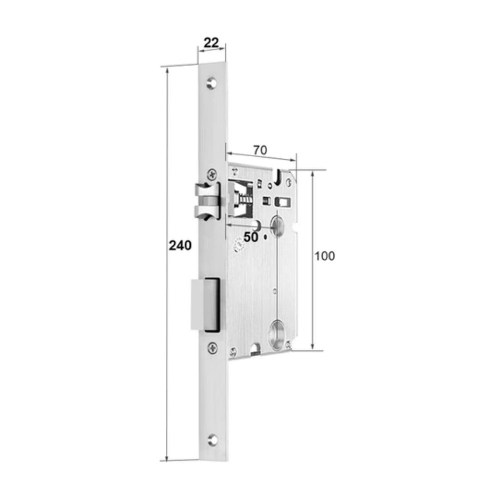 Распашная мортиза без цилиндра 50/240 TTLOCK