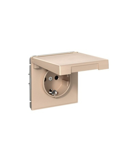 Розетка ArtGallery 16А IP20 с заземл. защ. шторки с крышкой механизм песочн. SE GAL001246