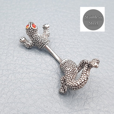 Пирсинг для пупка "Ящерица". Медицинская сталь.
