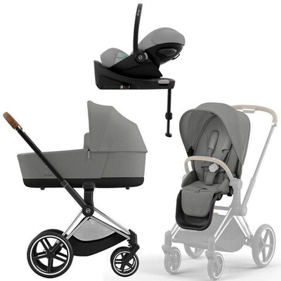 Коляска Cybex Priam IV Chrome Brown complete Cloud G Stone Grey Plus Base G 4 в 1 Mirage Grey