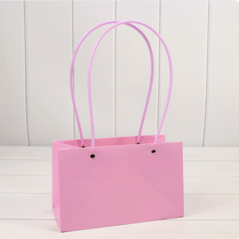 Пакет подарочный 22х13,5х10,5 Ваза для цветов (Розовый)