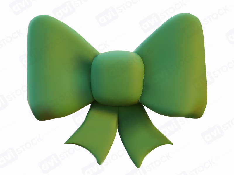 3d Зеленый бант